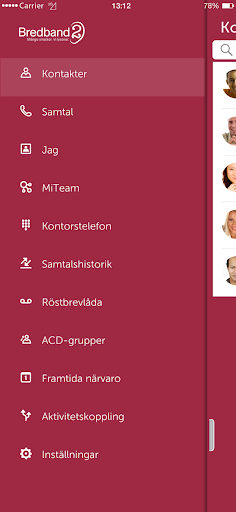 Android application Bredband2 Växel screenshort