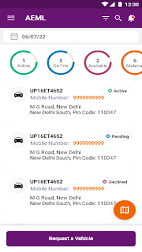 Android application Adani Vehicle Booking screenshort