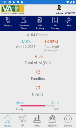 Android application Vete Associates Advisor Desk screenshort
