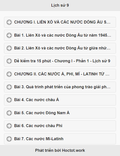 Android application Học tốt Lịch sử 9 screenshort