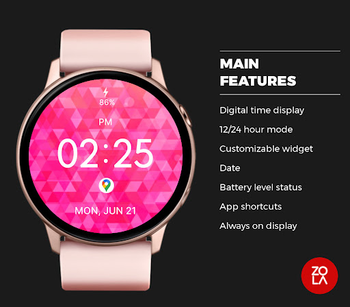 Pink Watch Face Screen 2