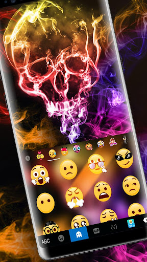 Colorful Smoke Skull Keyboard Screen 3