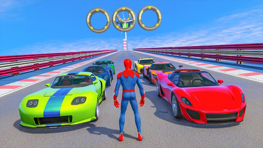 Superhero Moto Stunt Race Game