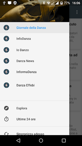 Android application Danza Notizie screenshort