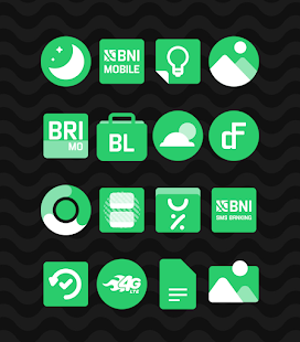 Zielony — zrzut ekranu pakietu ikon