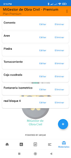 MiGestor de Obra Civil- Costos