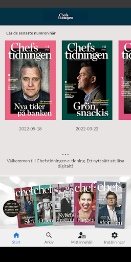 Android application Chefstidningen e-tidning screenshort