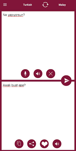 Malay - Turkish Translator Screen 2