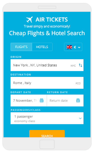 Android application Air Tickets - Flights, Hotels screenshort