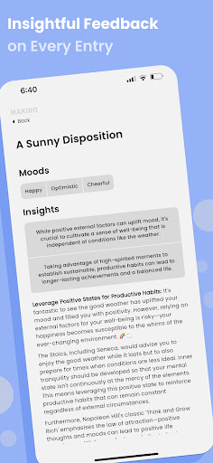 Makino: AI Psychology Journal Screen 3