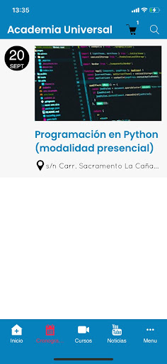 Android application Academia Universal screenshort