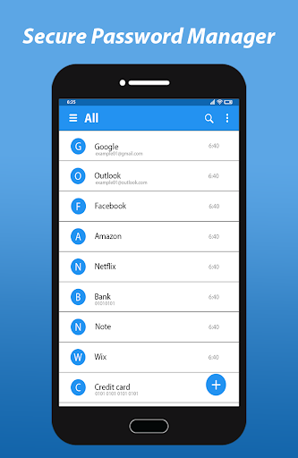 Android application Secure Password Manager App: screenshort