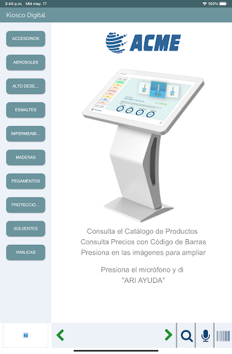 Android application Kiosco screenshort