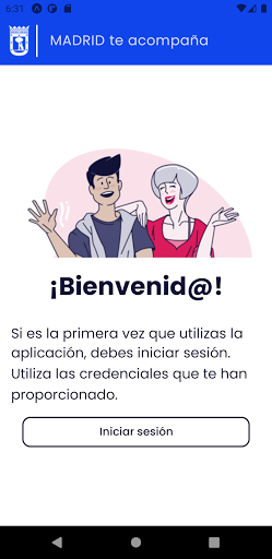 Android application Voluntari@sporMadrid Te acompa screenshort