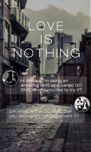 Android application GO SMS LOVE IS NOTHING THEME screenshort