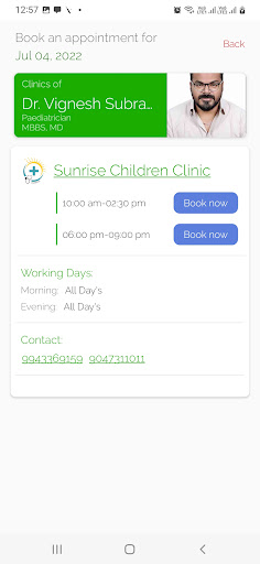 SUNRISE CLINIC Screen 3