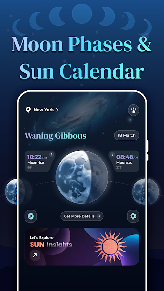 Moon Phases & Sun Calendar MOD APK screenshot