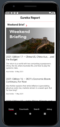 Android application Eureka Report screenshort