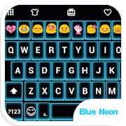 Neon Blue Emoji Keyboard Theme  Icon
