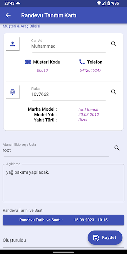 Android application Yazman Mobil screenshort