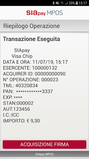 SIApay Mobile POS Screen 2
