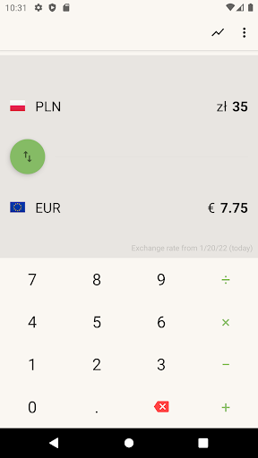 Euro to Polish Zloty Converter Screen 2