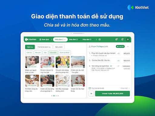 KiotViet Salon POS Screen 2
