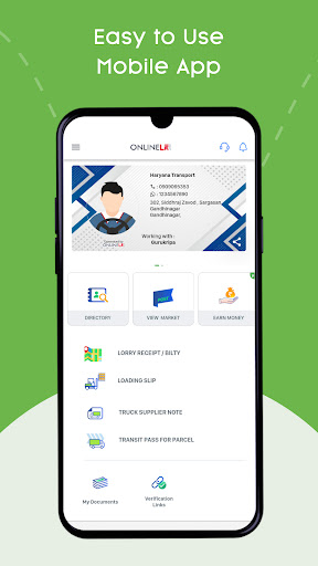 Android application OnlineLR for Drivers screenshort