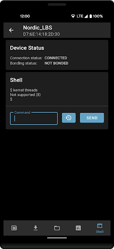 Screenshot of nRF Connect Device Manager
