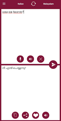 Malayalam - Italian Translator Screen 2