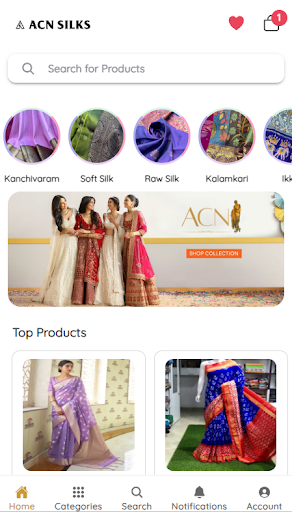 Android application Acn Silks- Trusted saree store screenshort