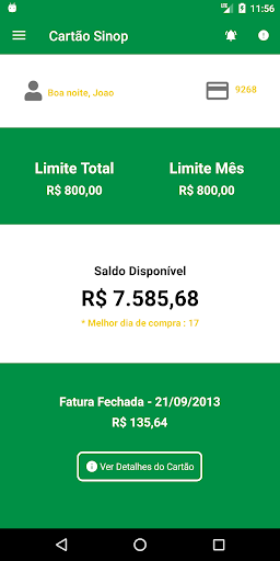 Cartão Sinop Screen 2