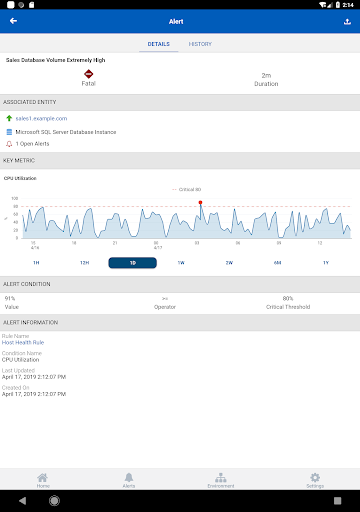 Screenshot of Oracle Management Cloud