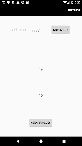 Android application Agechecker screenshort