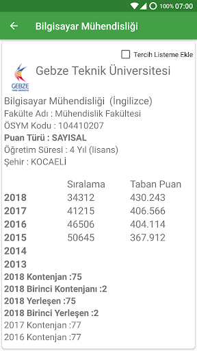 Güncel YKS Tercih Robotu 2024 Screen 3