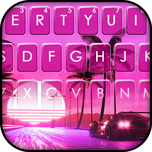 Retro Sunset Keyboard Backgrou logo