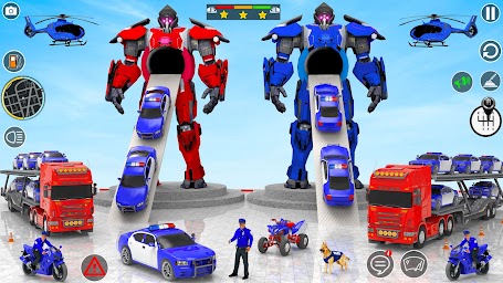 Robot Car Transport Truck Game