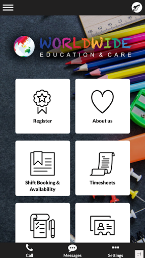 Android application Worldwide Education & Care screenshort