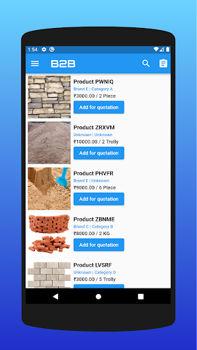 Android application B2B screenshort