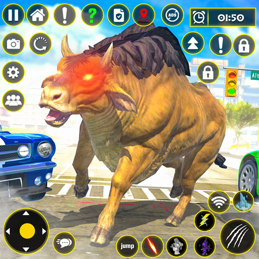 Scary Wild Cow Rampage Game logo