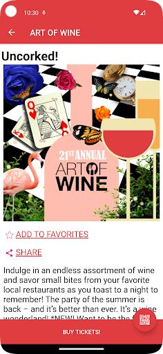 Android application Art of Wine Festival screenshort