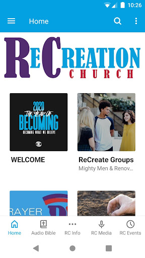 Android application ReCreation Church screenshort