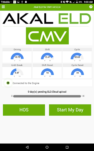 Android application Akal ELD for CMV screenshort