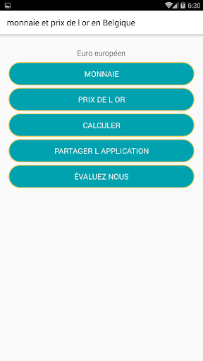 Android application monnaie et prix de l'or en Bel screenshort