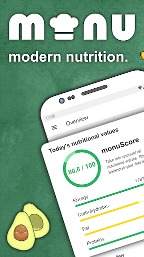 Android application monu: nutrition, recipes, plan screenshort