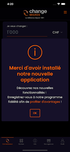 Screenshot of Change Migros