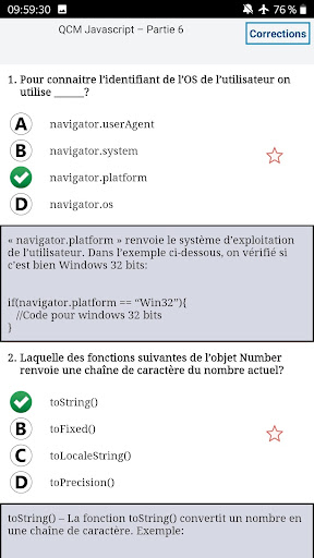 QCM JAVASCRIPT / JQUERY Entrai Screen 2