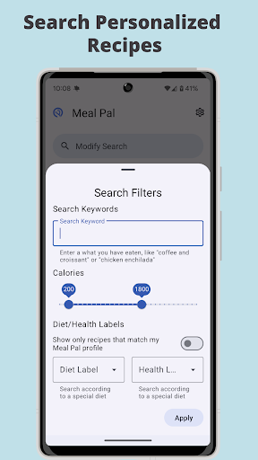Meal Pal - Recipe Finder Screen 2