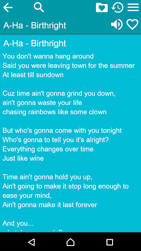 Songs lyrics Screen 3