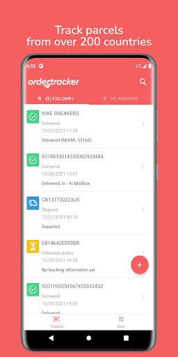 Android application Ordertracker screenshort